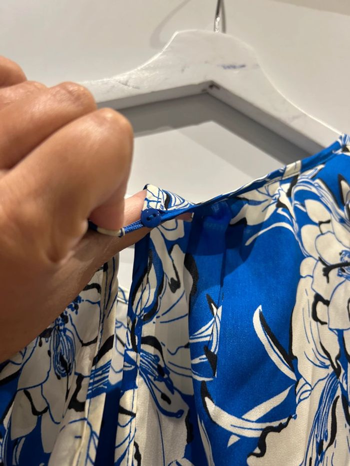 Robe courte, tunique, bleue imprimée taille 38 - photo numéro 6