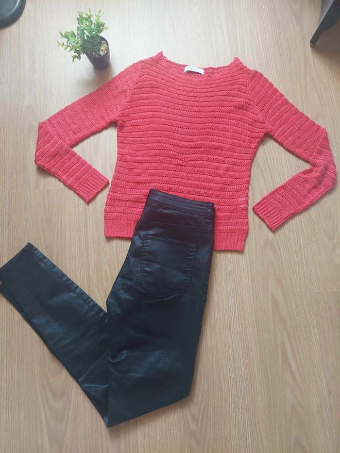 Pull maille framboise T1 Women Only TBE 👄 - photo numéro 2