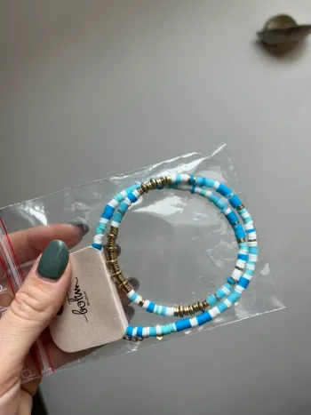 Bohm - Collier bleu blanc et doré