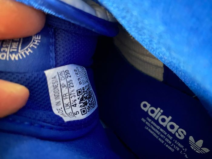 Baskets Adidas blanches et bleues T37 1/3 - photo numéro 8