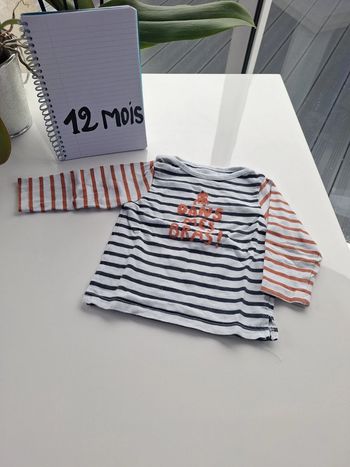 Tee-shirt manches longues 12 mois Cadet Roussel