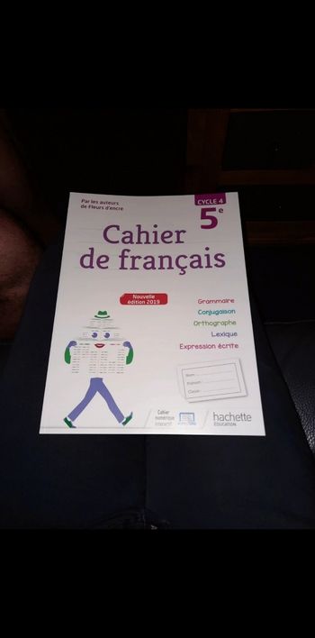 Cahier de français 5ème neuf
