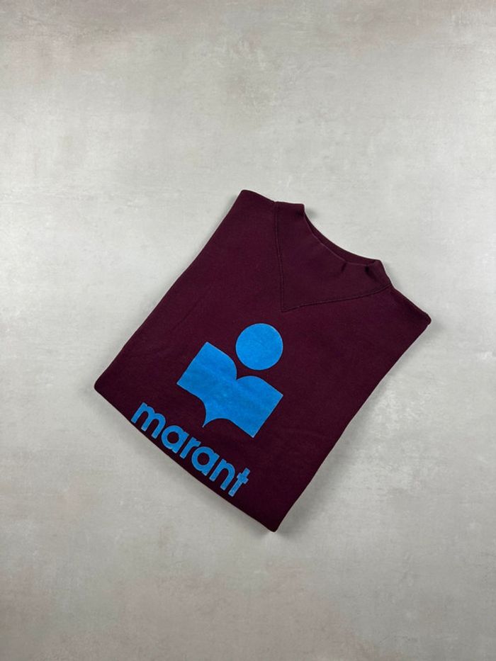 Crewneck Isabel Marant Bordeaux Logo Bleu Central Femme | S