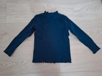 Sous-pull côtelé bleu marine fille tao 5 ans
