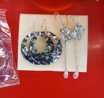 Lot de 2 paires de boucles d'oreilles