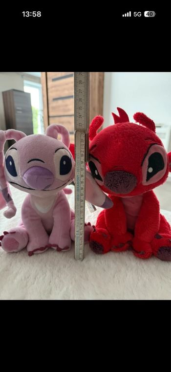 Lot de 2 peluches Leroy et Angele 