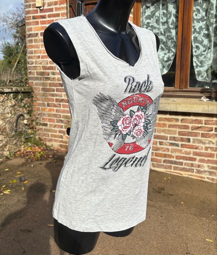 Débardeur imprimé Rock – Up Fashion – Taille 34/36 (XS/S) - photo numéro 2