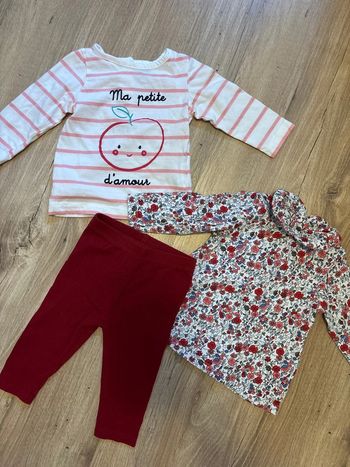 Lot 2 tshirts manches longues + pantalon 6 mois