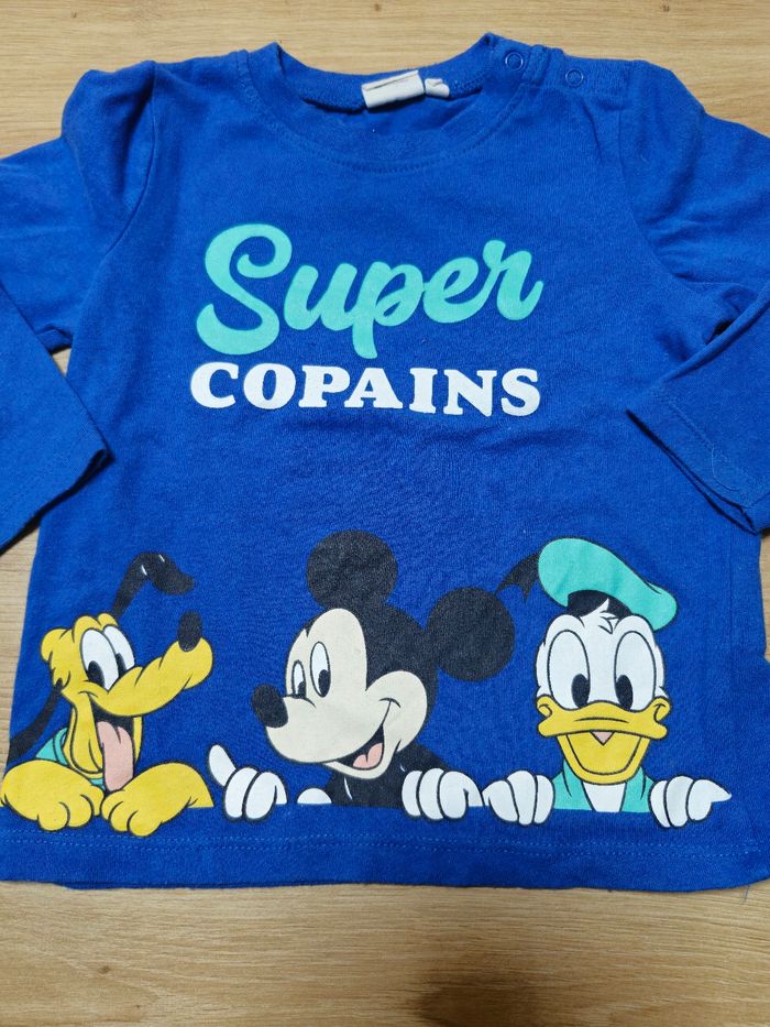 Tee-shirt manche longue pour garçon de 18 mois, Disney baby en très bon état. - photo numéro 2