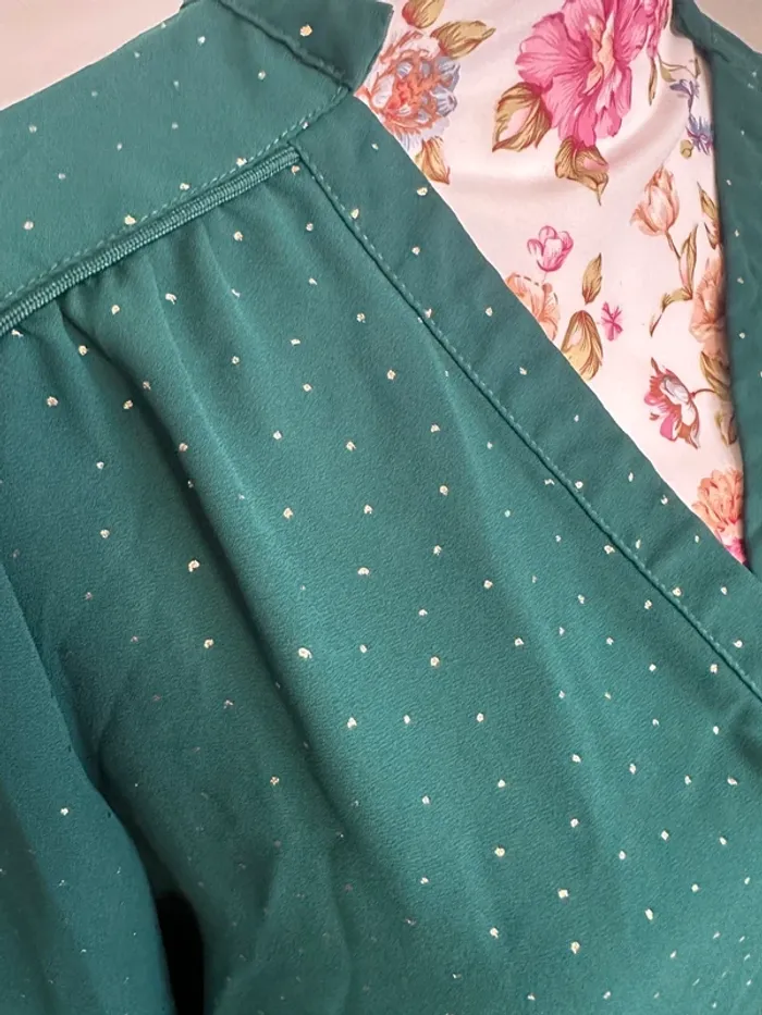 Chemise verte à pois doré - photo numéro 3