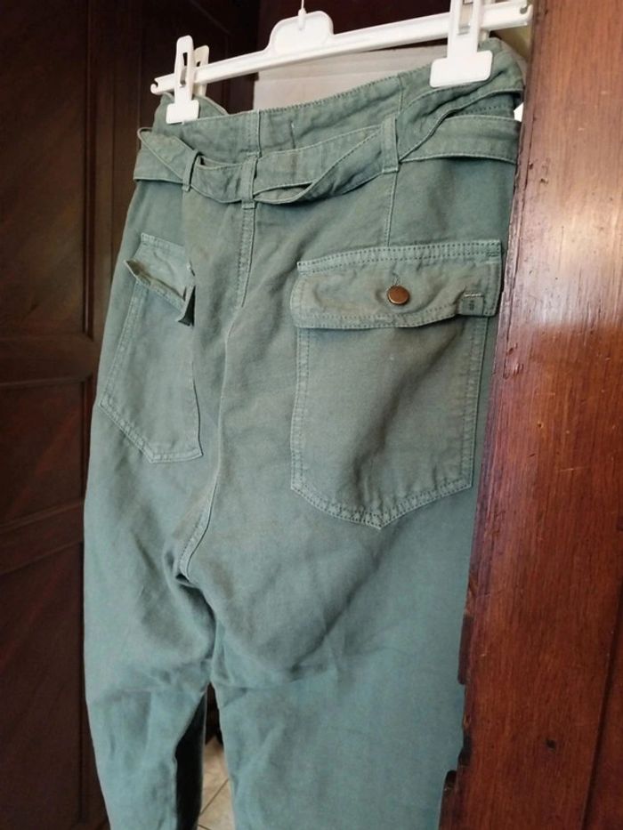 Pantalon kaki passants poches coton vintage S/36 - photo numéro 7
