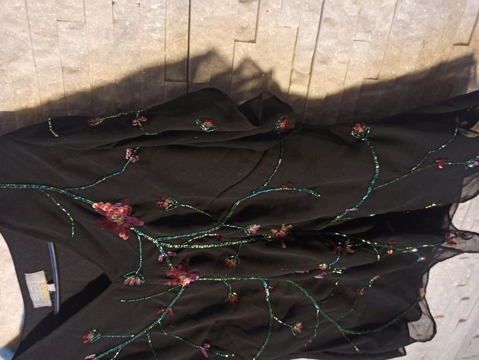 Blouse Noire avec Broderie Femme Taille 44 - photo numéro 4