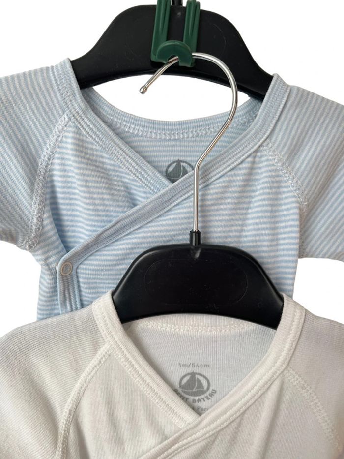 LOT DE 2 bodies manches longues - Petit Bateau 1 mois (54cm) - photo numéro 2