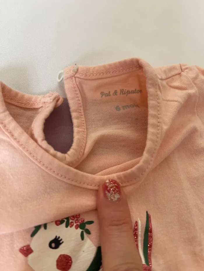 Ensemble bébé fille Pat et Ripaton – Taille 6 mois – Rose - photo numéro 4