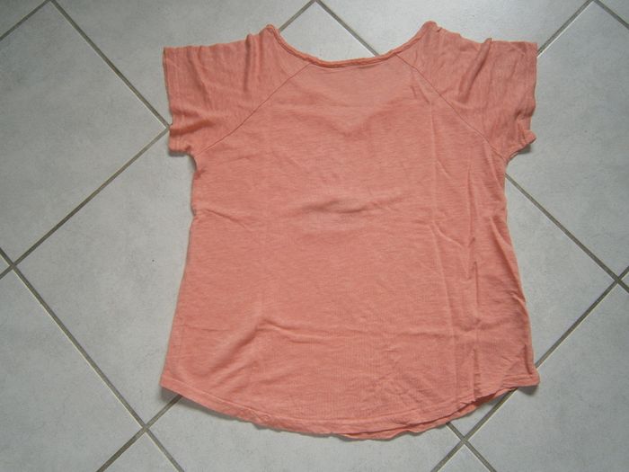 Tee-shirt MC en lin orange Taille 42 - photo numéro 5