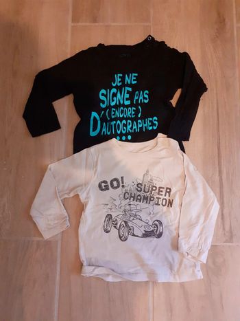2 T-shirts manches longues - 3 ans