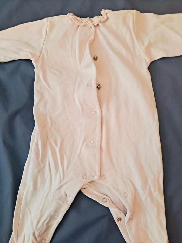 Pyjama rose pale absorba 3mois noeud froufrous - photo numéro 3