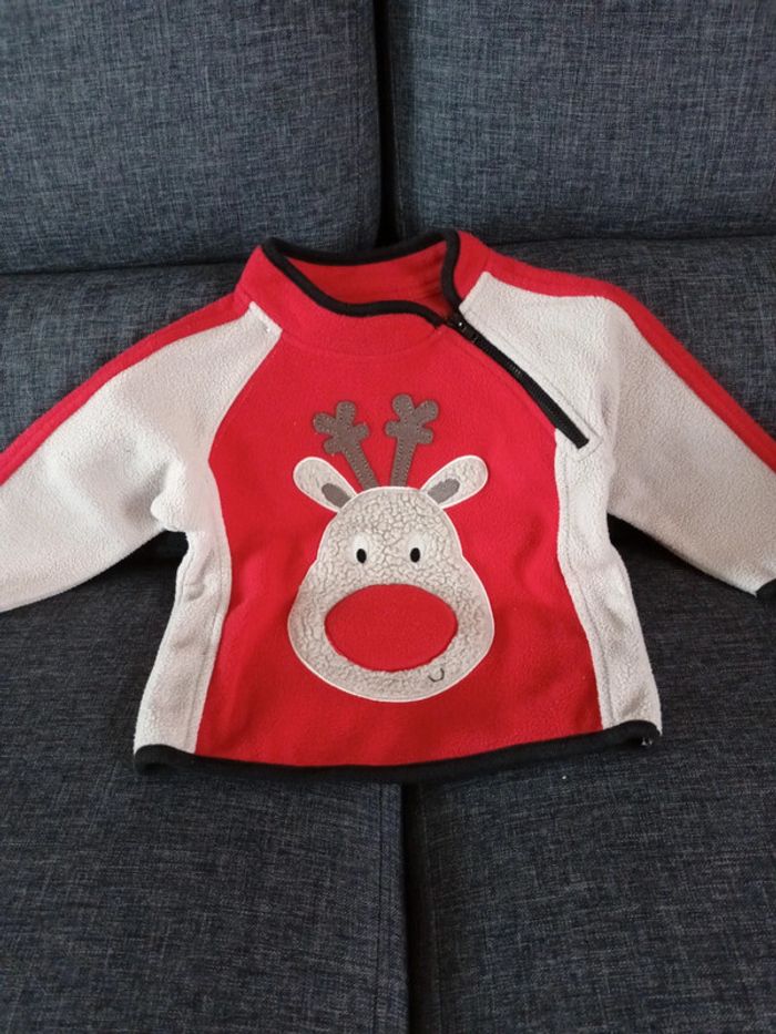 Pull polaire 18 mois motif renne. - photo numéro 2