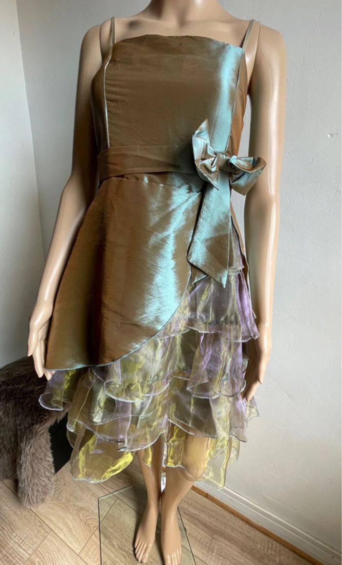 🥂 Robe Cocktail Iridescente & Volants - T.36 🥂 - photo numéro 3