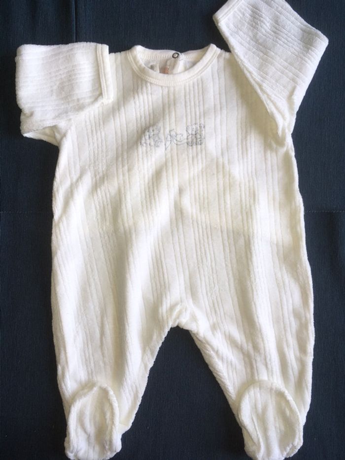 Pyjama bouclette blanche Petit Bateau 6 mois