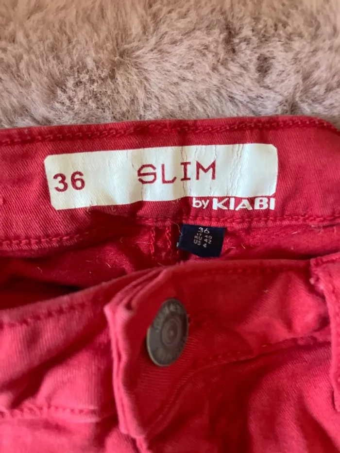 Pantalon slim femme rouge - photo numéro 2