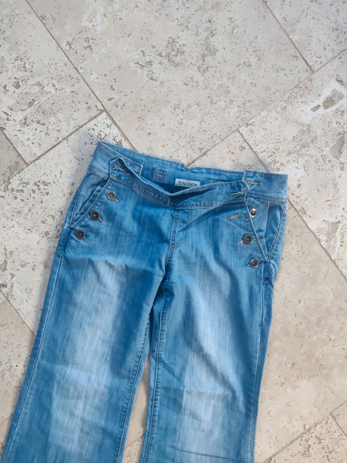 Jean y2k vintage jambes larges boutons sur les côtés - photo numéro 2