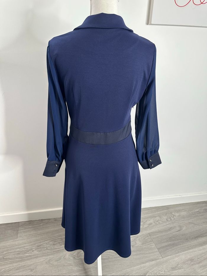 Robe chic cache cœur bleue marine T38 M - photo numéro 6