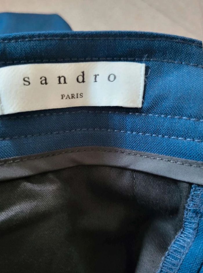 Pantalon bleu Sandro taille 36 neuf - photo numéro 4