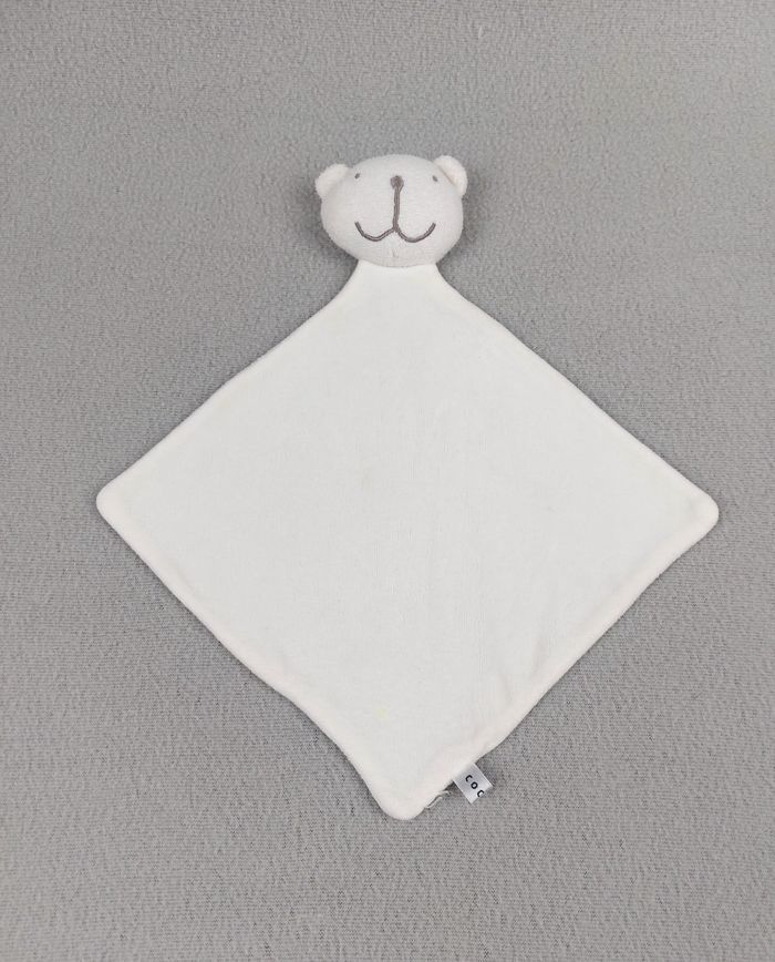 Doudou plat ours blanc Cocoon La Redoute (2 petites tâches) - A11054