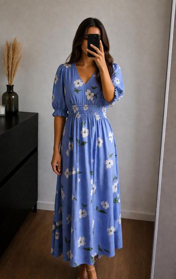 Robe longue bleue fleurie Nobody's Child 
