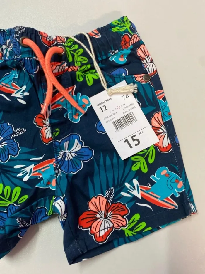 Bermuda bébé garçon (neuf) - Taille 12 mois - photo numéro 2