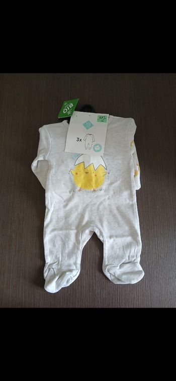 Lot 3 pyjamas garçon en coton tex baby 54 cm 1 mois