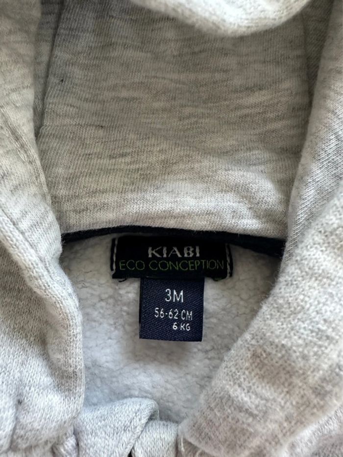 Sweat zippé à capuche - 3 mois - Kiabi - photo numéro 3