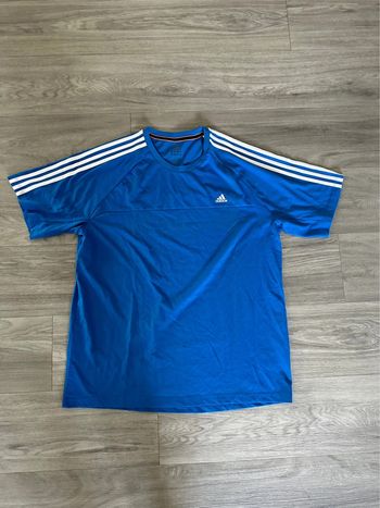 T-shirt bleu et blanc Adidas homme TXL