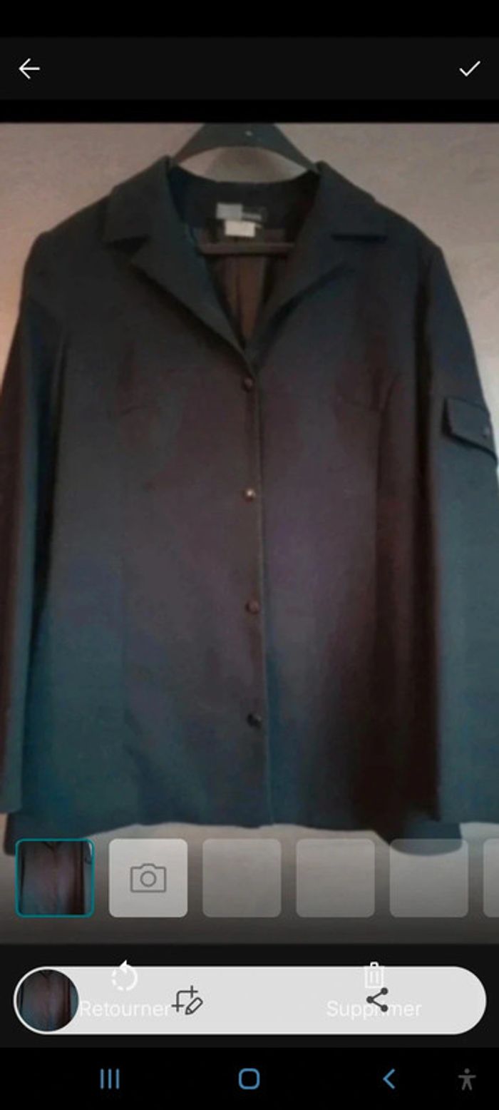 Veste vintage taille 38 noir jus d'orange - photo numéro 2