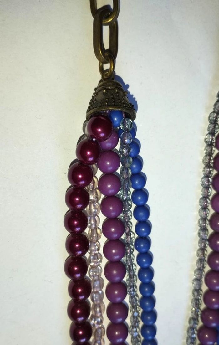 Collier de perles fantaisie multi rangs - photo numéro 3