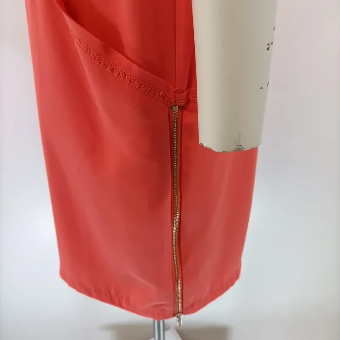 Robe droite corail fluide Color Block - Taille S - A147 - photo numéro 6