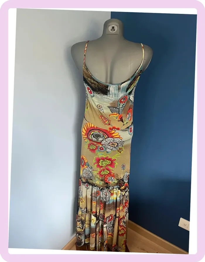 Robe longue bretelles Chacok - Taille 3 + foulard assorti - photo numéro 7
