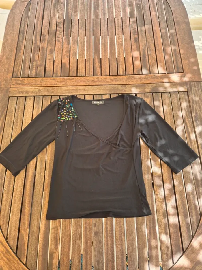 Top a sequins manches 3/4 Women Only T.36 - photo numéro 3
