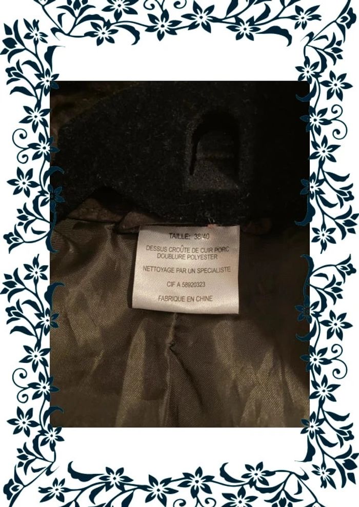 Veste en cuir taille 38-40 la redoute - photo numéro 3