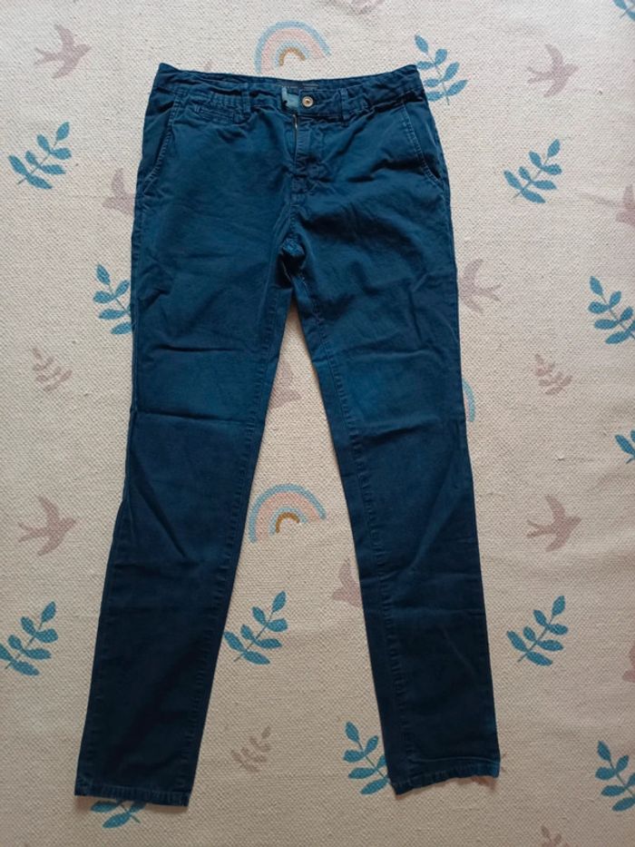 Pantalon droit bleu zara man 38 basic
