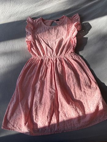 Robe été coton fille rose 10 ans 