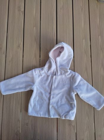 Gilet rose et blanc 1-3 mois