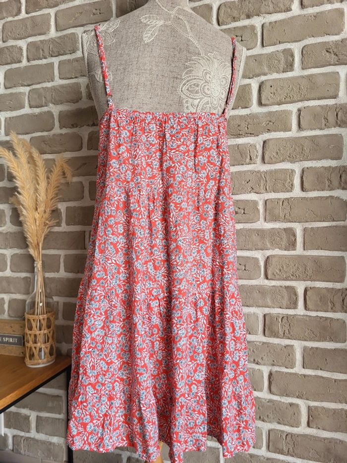 Robe courte rouge imprimé fleuri - bohème estival - photo numéro 9