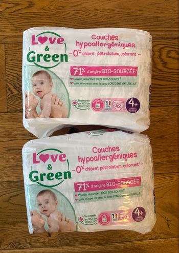 Lot couche live and green taille 4+