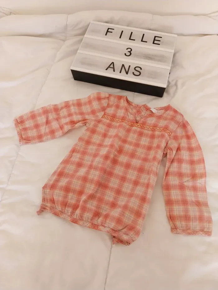 Chemise manche longue 3 ans fille Kidkanai