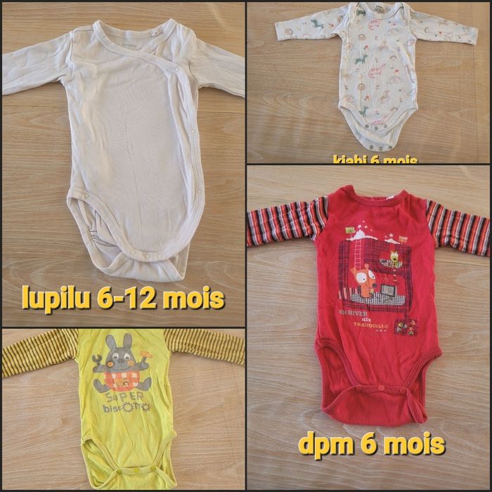 4 bodies mixte 6 mois peuvent être vendus séparément