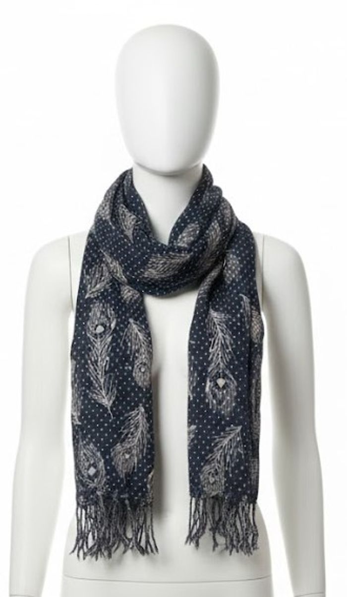 Écharpe légère et élégante motif Plume/Paon