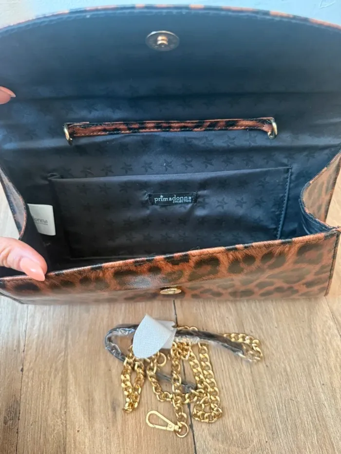 Pochette rigide léopard Primadonna – neuve avec bandoulière - photo numéro 3