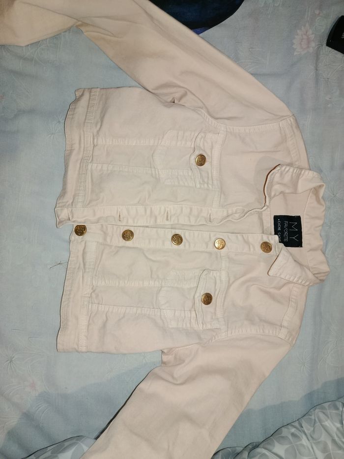 Veste en jean rose pâle taille XS/S